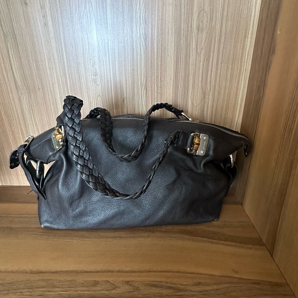 ❌SOLD ❌Gucci Brown Leather Tote with Braided Handles - Picture 16 of 16